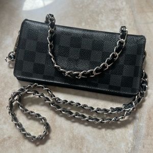 Louis Vuitton Black and Silver Chain Bag